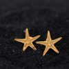 Hand Made Sterling Silver Gold Plated Small Starfish Studs
