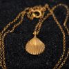 Hand Made Sterling Silver Gold Plated Tiny Cockle Clam Seashell Pendant