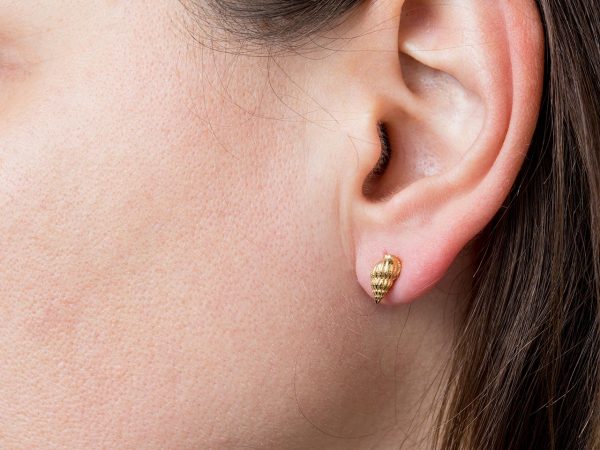 Hand Made Sterling Silver Gold Plated Sea Snail Studs