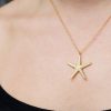 Hand Made Sterling Silver Gold Plated Big Starfish Pendant