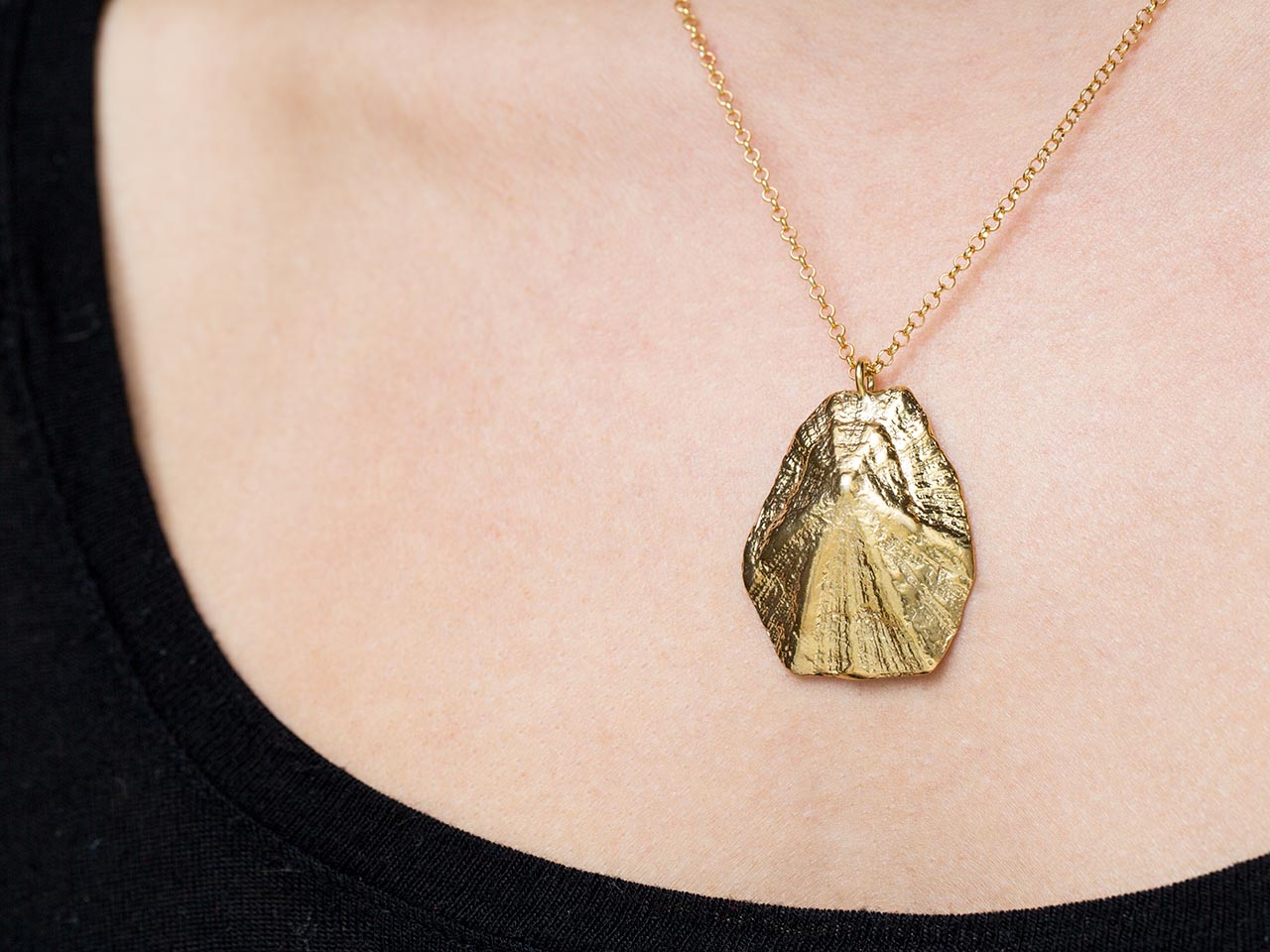 Hand Made Sterling Silver Gold Plated Big Limpet Seashell Pendant Hand Made Sterling Silver Gold Plated Big Limpet Seashell Pendant