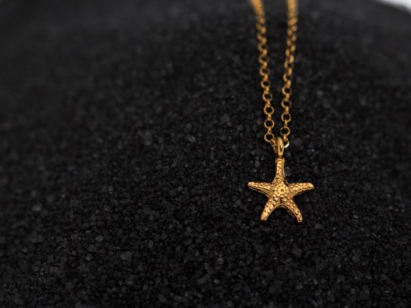 Hand Made Sterling Silver Gold Plated Tiny Starfish Pendant