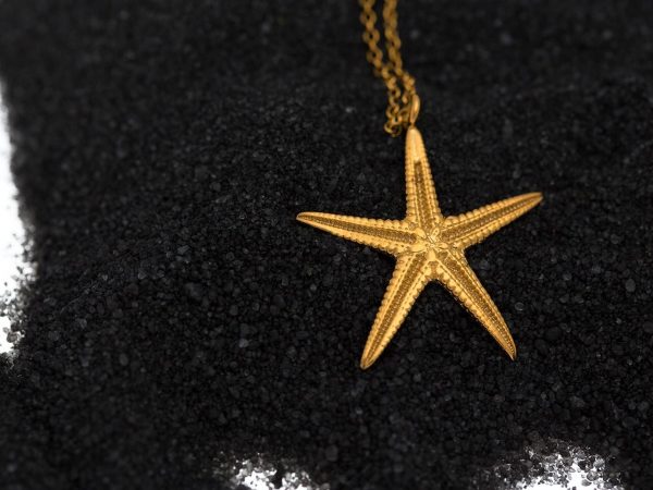 Hand Made Sterling Silver Gold Plated Big Starfish Pendant
