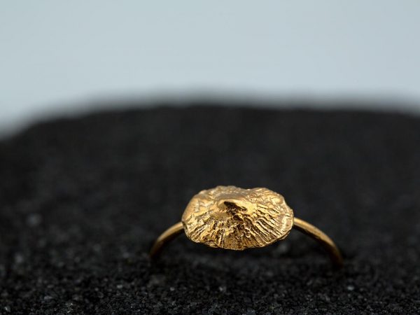 Hand Made Sterling Silver Gold Plated Small Limpet Seashell Ring