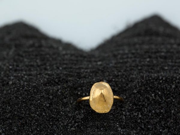 Hand Made Sterling Silver Gold Plated Limpet Seashell Ring