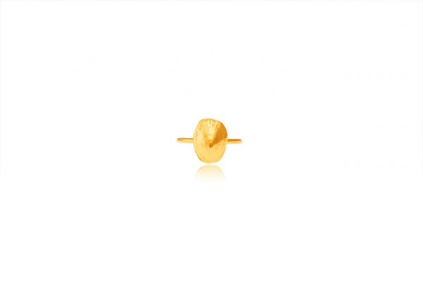 Hand Made Sterling Silver Gold Plated Limpet Seashell Ring
