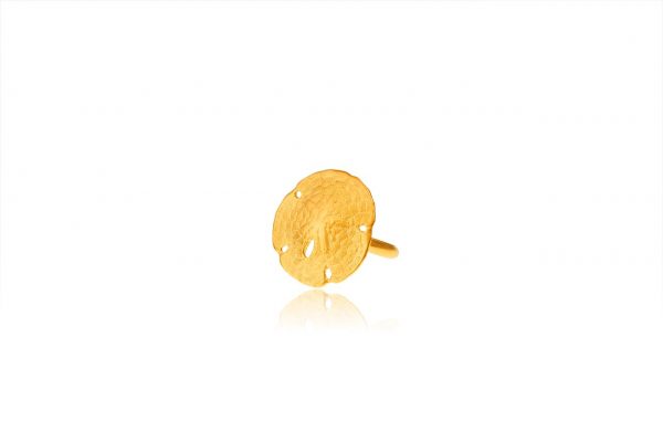 Hand Made Sterling Silver Gold Plated Sand Dollar Seashell Ring