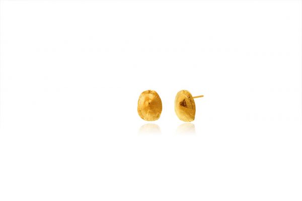 Hand Made Sterling Silver Gold Plated Limpet Seashell Studs