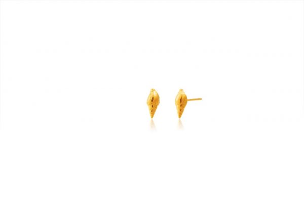Hand Made Sterling Silver Gold Plated Dove Seashell Studs