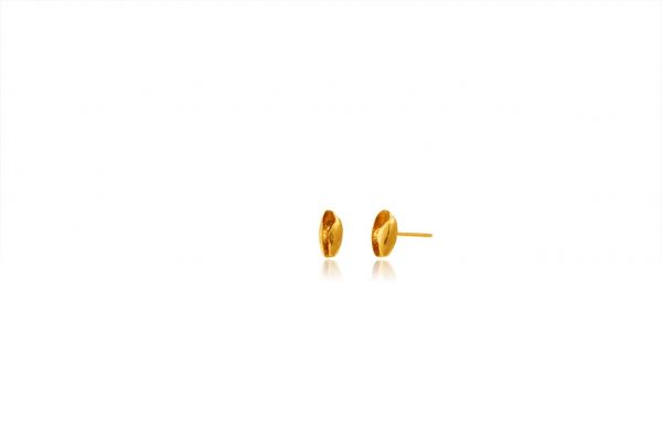 Hand Made Sterling Silver Gold Plated Bubble Seashell Studs
