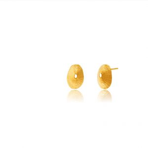 Hand Made Sterling Silver Gold Plated Keyhole Limpet Seashell Studs