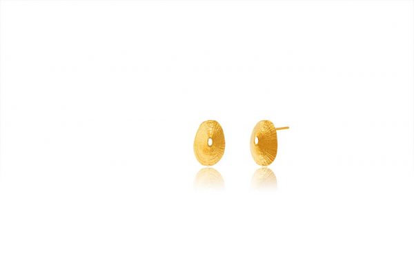 Hand Made Sterling Silver Gold Plated Keyhole Limpet Seashell Studs