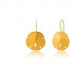 Hand Made Sterling Silver Gold Plated Sand Dollar Seashell Earrings