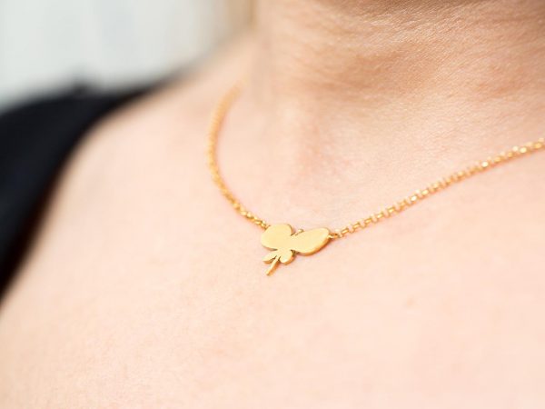 Hand Made Sterling Silver Gold Plated Plain Butterfly Pendant