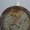 Hand Made Sterling Silver Gold Plated Wire Heart Pendant