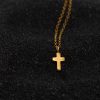 Hand Made Sterling Silver Gold Plated Tiny Cross Pendant
