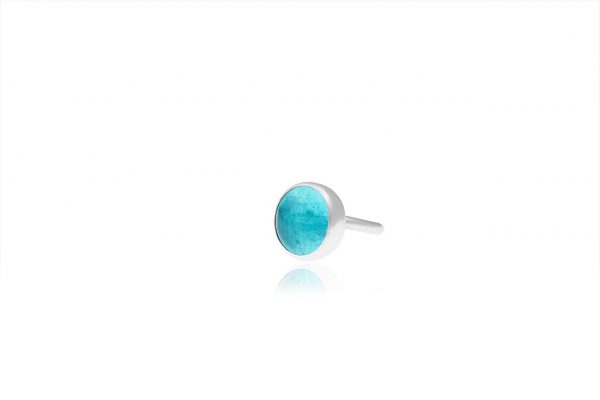 Hand Made Sterling Silver Small Blue Topaz Adjustable Pastille Ring