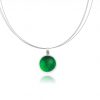 Hand Made Sterling Silver Small Emerald Green Pastille Pendant