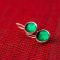 Hand Made Sterling Silver Small Emerald Green Pastilles Earrings