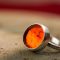 Hand Made Sterling Silver Small Caviar Orange Adjustable Pastille Ring