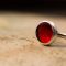 Hand Made Sterling Silver Small Fire Red Pastille Adjustable Ring