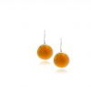 Hand Made Sterling Silver Small Amber Pastille Earrings