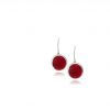 Hand Made Sterling Silver Small Fire Red Pastilles Earrings