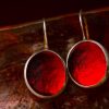 Hand Made Sterling Silver Big Fire Red Pastilles Earrings