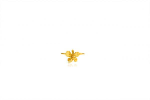 Hand Made Sterling Silver Gold Plated Striped Butterfly Ring