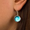 Hand Made Sterling Silver Small Blue Topaz Pastilles Earrings