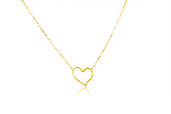 Hand Made Sterling Silver Gold Plated Wire Heart Pendant