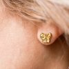 Hand Made Sterling Silver Gold Plated Dainty Butterfly Studs