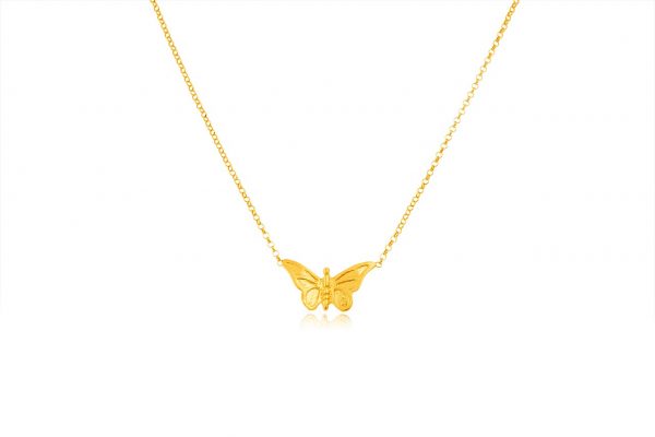 Hand Made Sterling Silver Gold Plated Small Butterfly Pendant