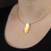 Hand Made Sterling Silver Gold Plated Hammered Oval Pendant