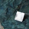 Hand Made Sterling Silver Hammered Square Pendant