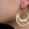 Hand Made Sterling Silver Gold Plated Cornucopia Byzantine Hoops