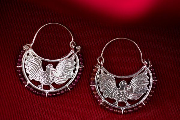 Hand Made Sterling Silver Byzantine Eagles Hoops