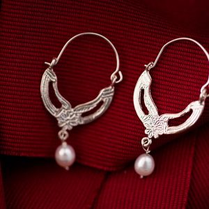 Hand Made Sterling Silver Little Flower Byzantine Hoops