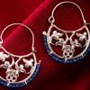 Hand Made Sterling Silver Floral Byzantine Hoops