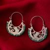 Hand Made Sterling Silver Byzantine Swans Hoops