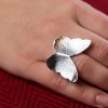 Hand Made Sterling Silver Hammered Big Butterfly Ring